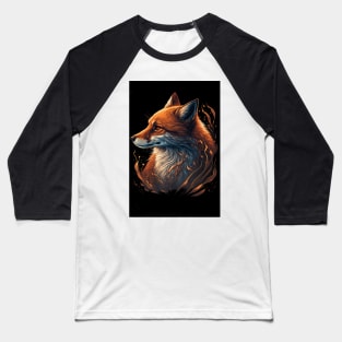 Majestic Fox Portrait Baseball T-Shirt